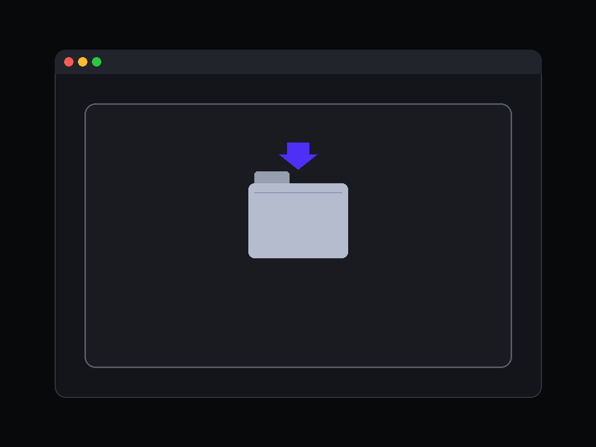 PitchBoost drop-zone interface with a folder icon and arrow inviting you to drop your deck